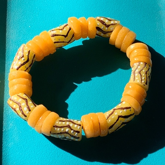 Krobo beads from Ghana Africa. Handmade earrings - Picture 3 of 5